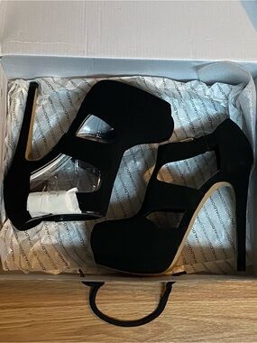 Brand New - Aldo Black Cutout Platform Stiletto Sandals